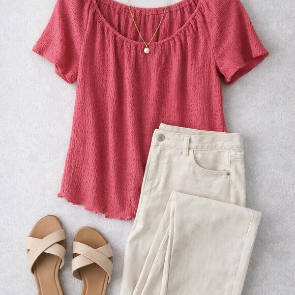 Lane Bryant Tops - Lane Bryant Short Sleeve Top Fuchsia Size 18/20